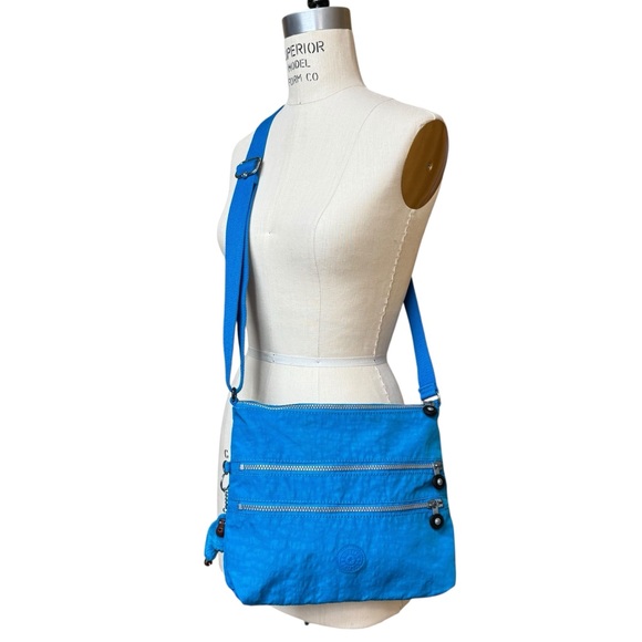 Kipling Alvar Crossbody Bag Purse Havana Blue Monkey 12”x9” Travel Streetwear - Picture 2 of 16